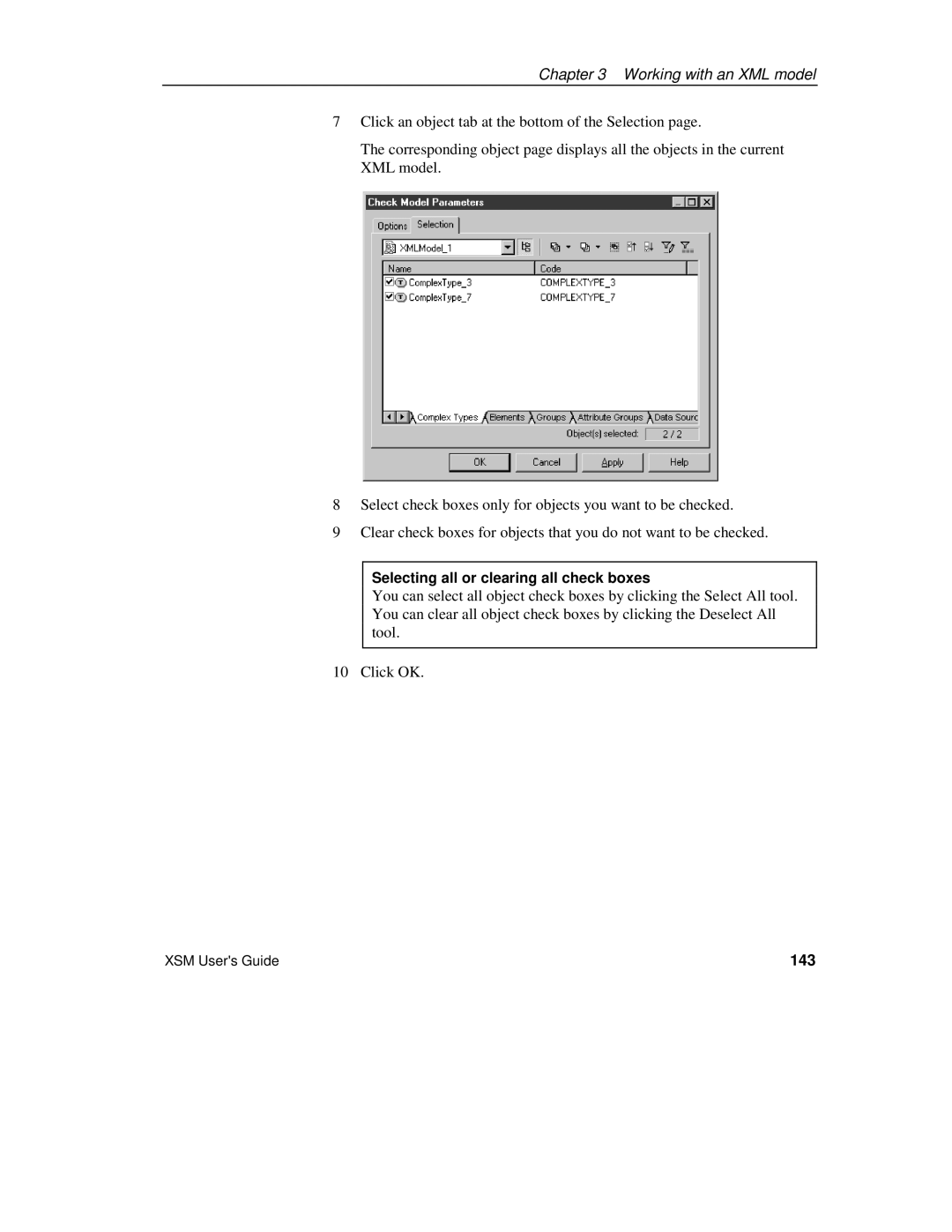 Sybase XML manual Selecting all or clearing all check boxes, 143 