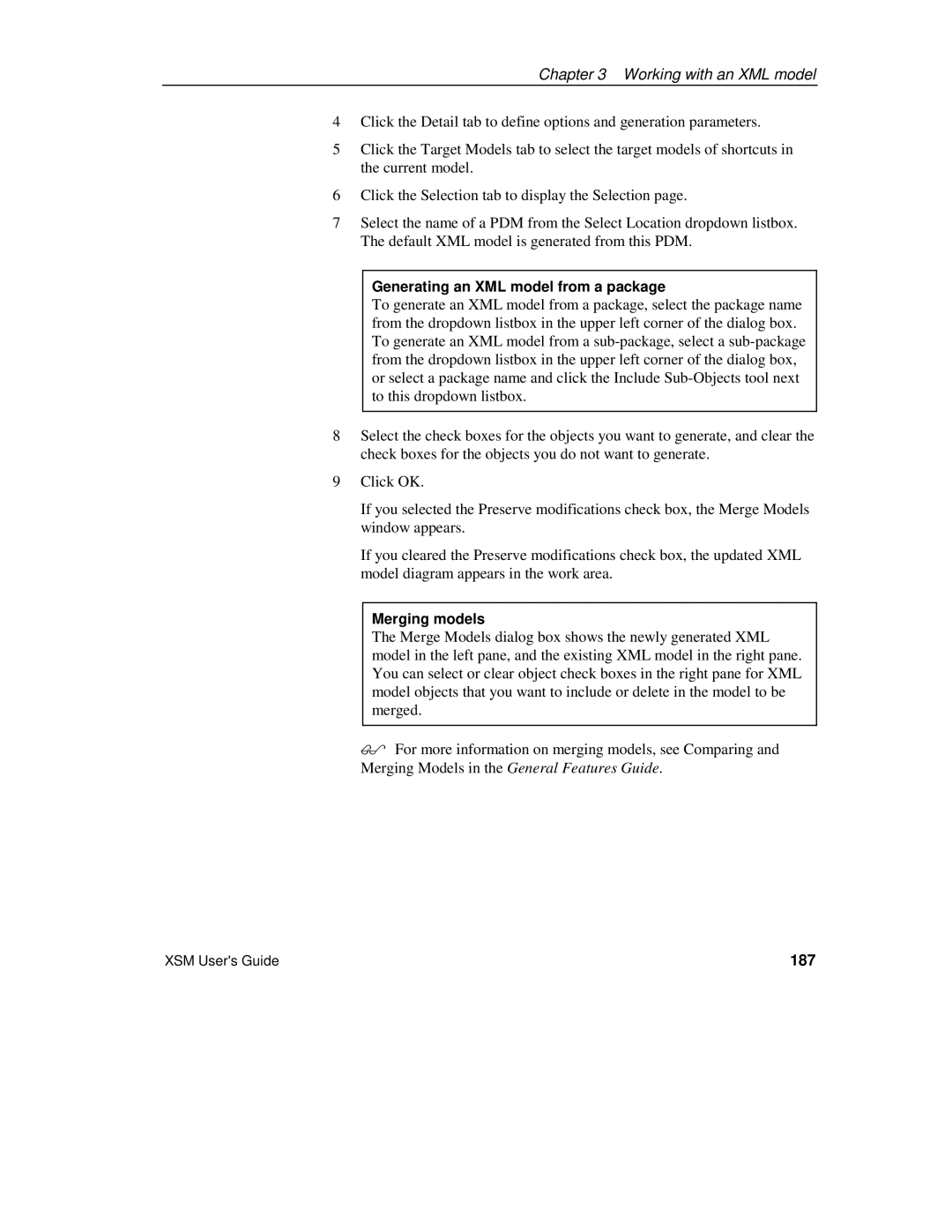 Sybase XML manual Merging models, 187 