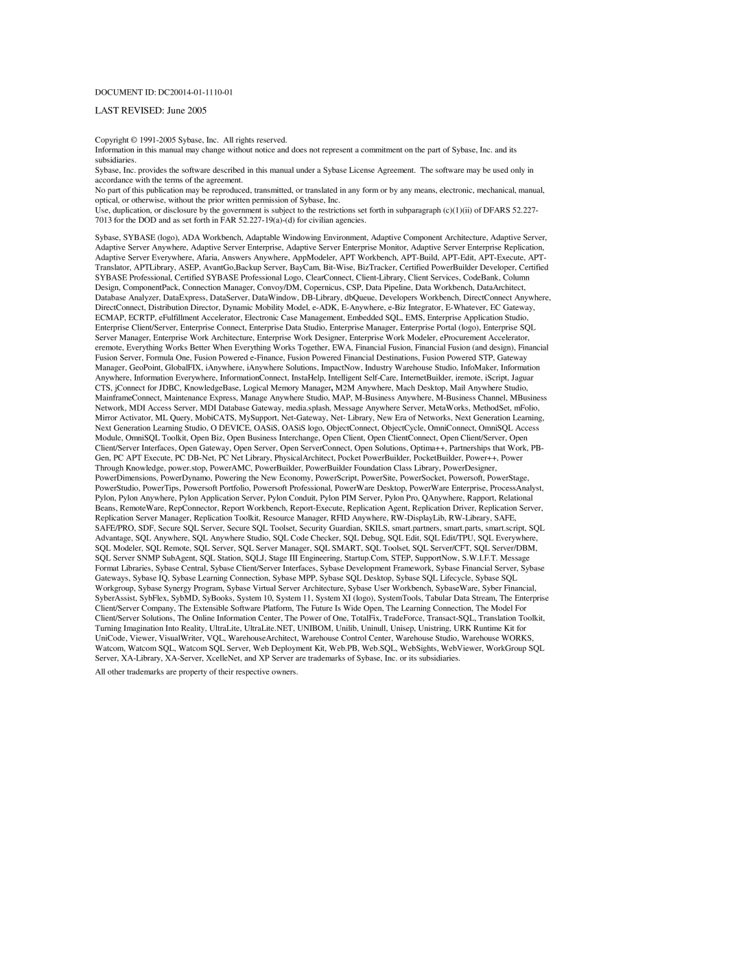Sybase XML manual Last Revised June 