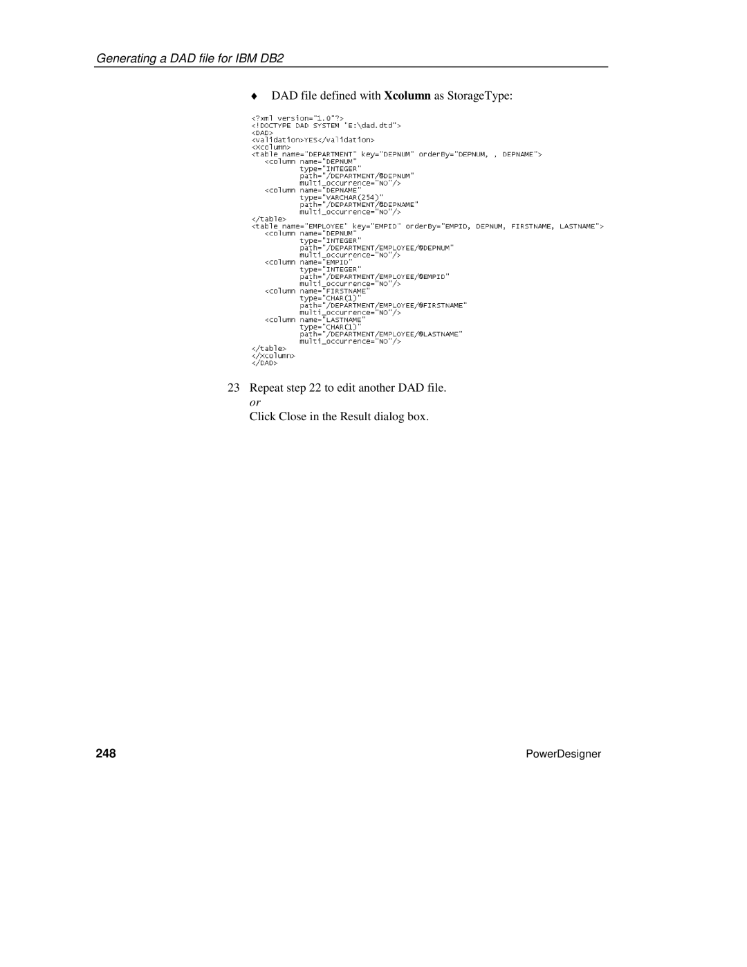 Sybase XML manual 248 