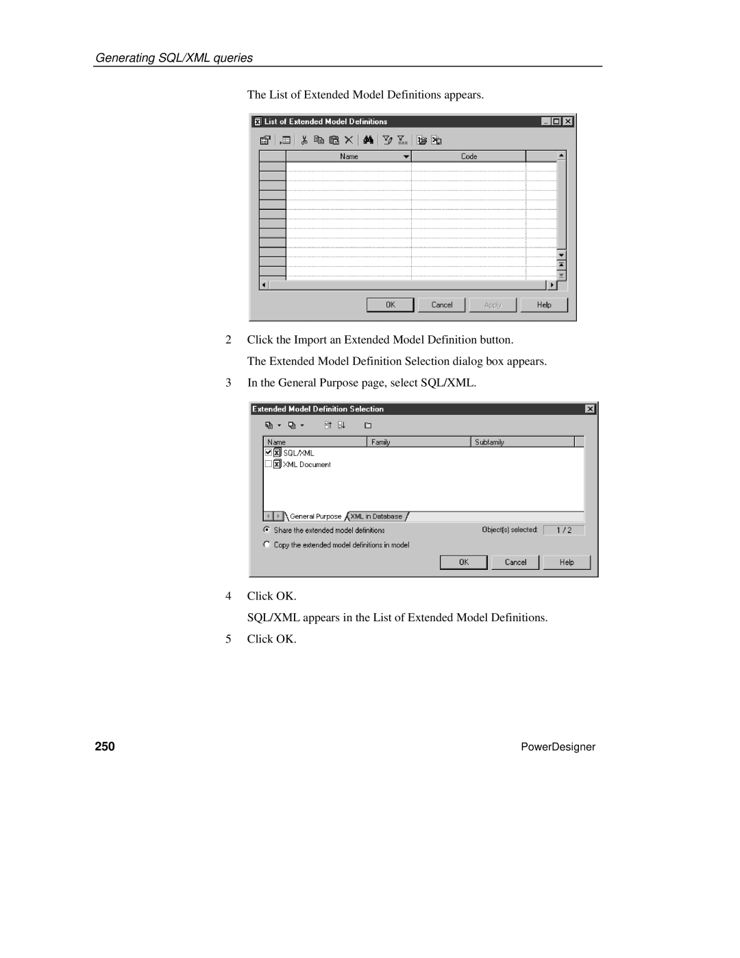 Sybase manual Generating SQL/XML queries, 250 