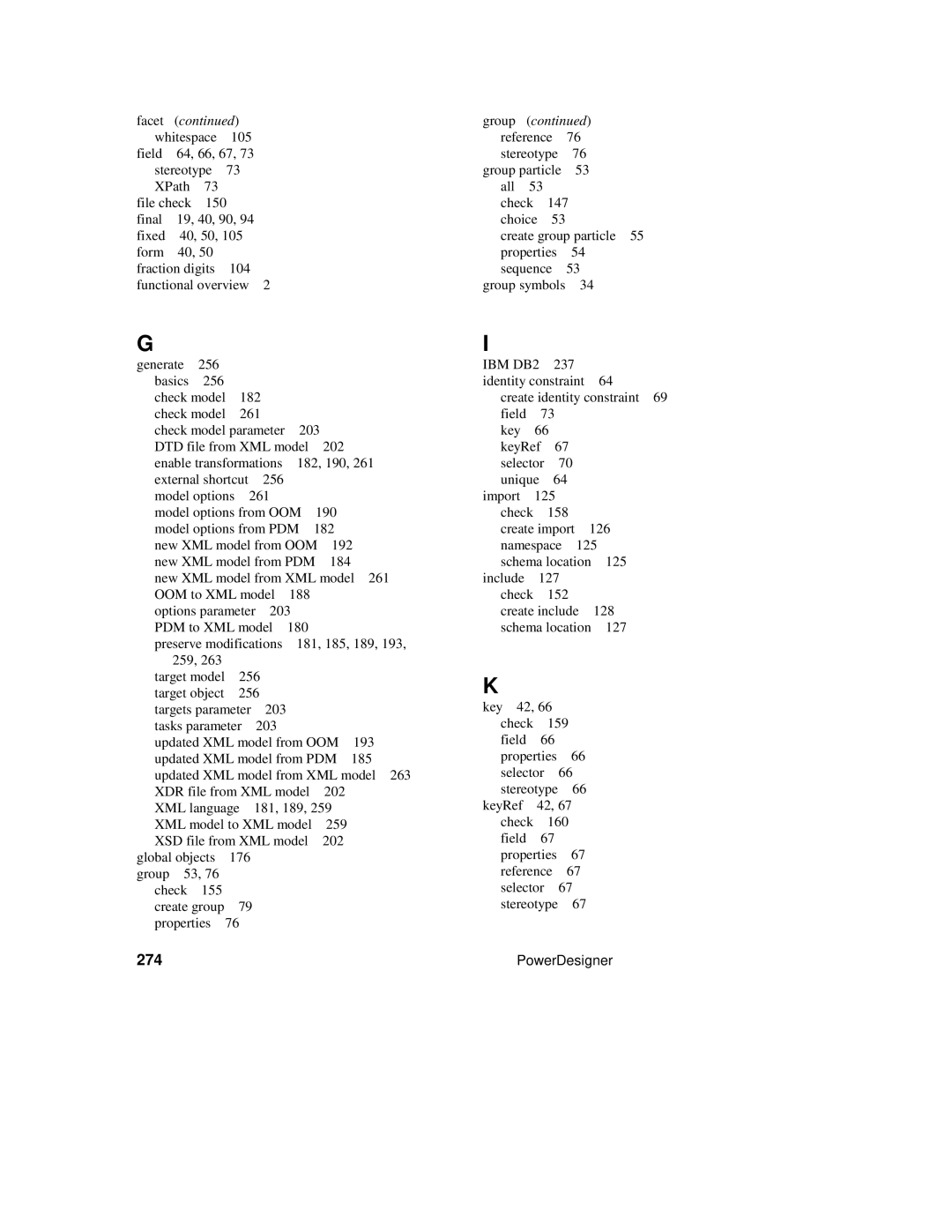 Sybase XML manual 274, IBM DB2 