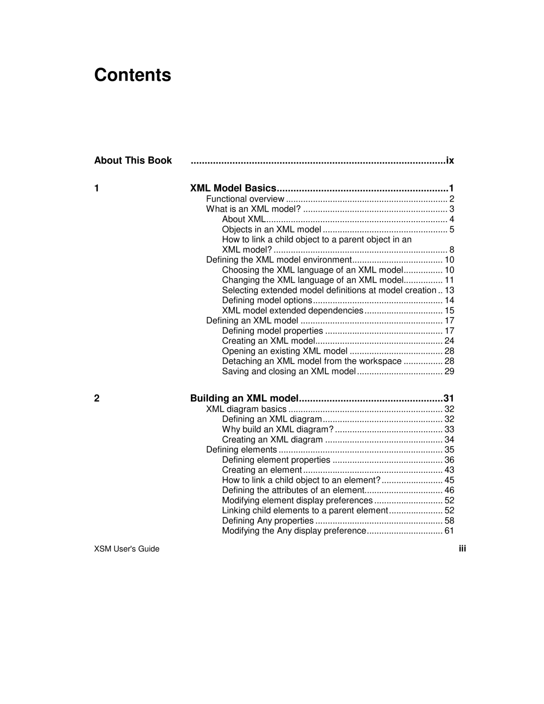 Sybase XML manual Contents 