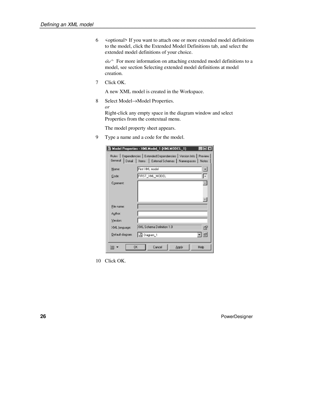 Sybase manual Defining an XML model 