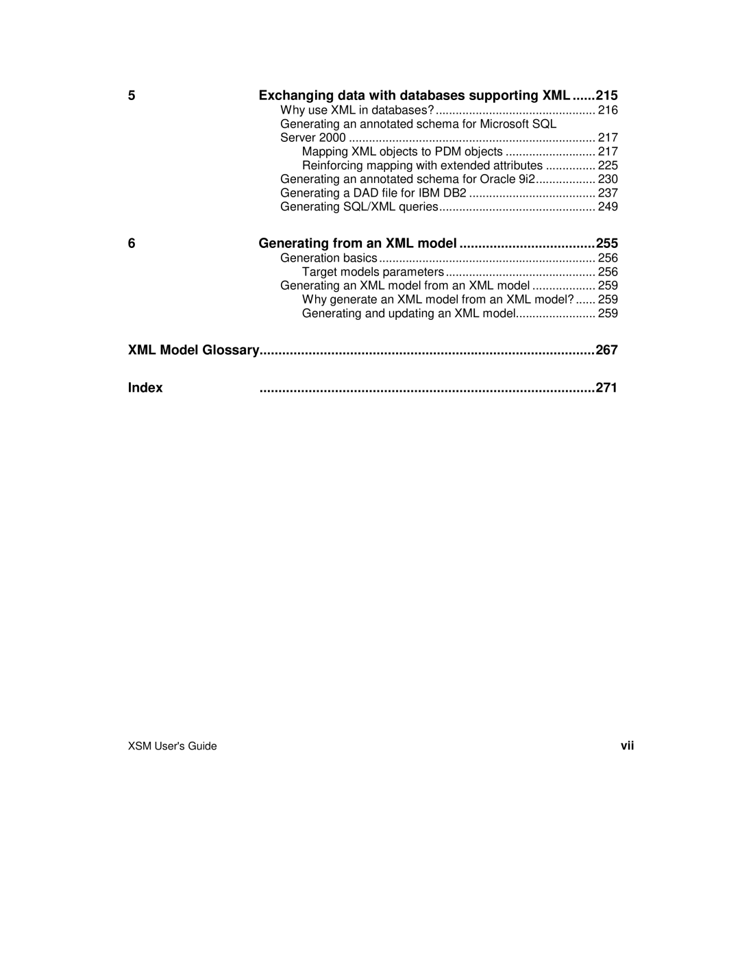 Sybase manual Exchanging data with databases supporting XML 215, Vii 