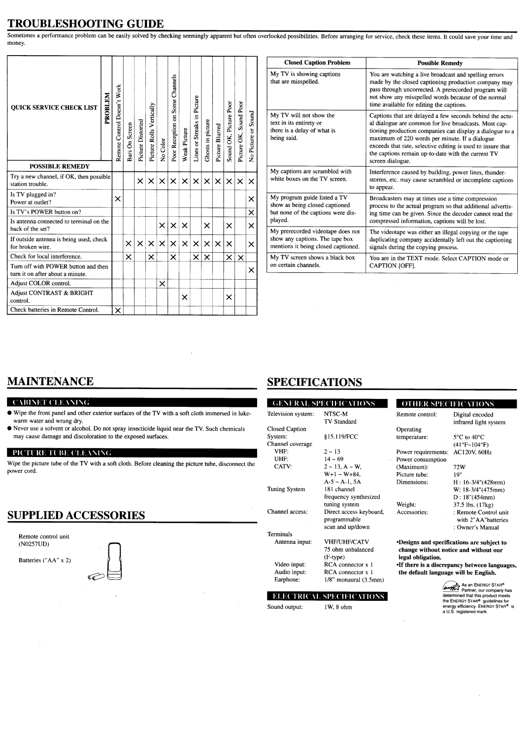 Sylvania 4919LT manual 