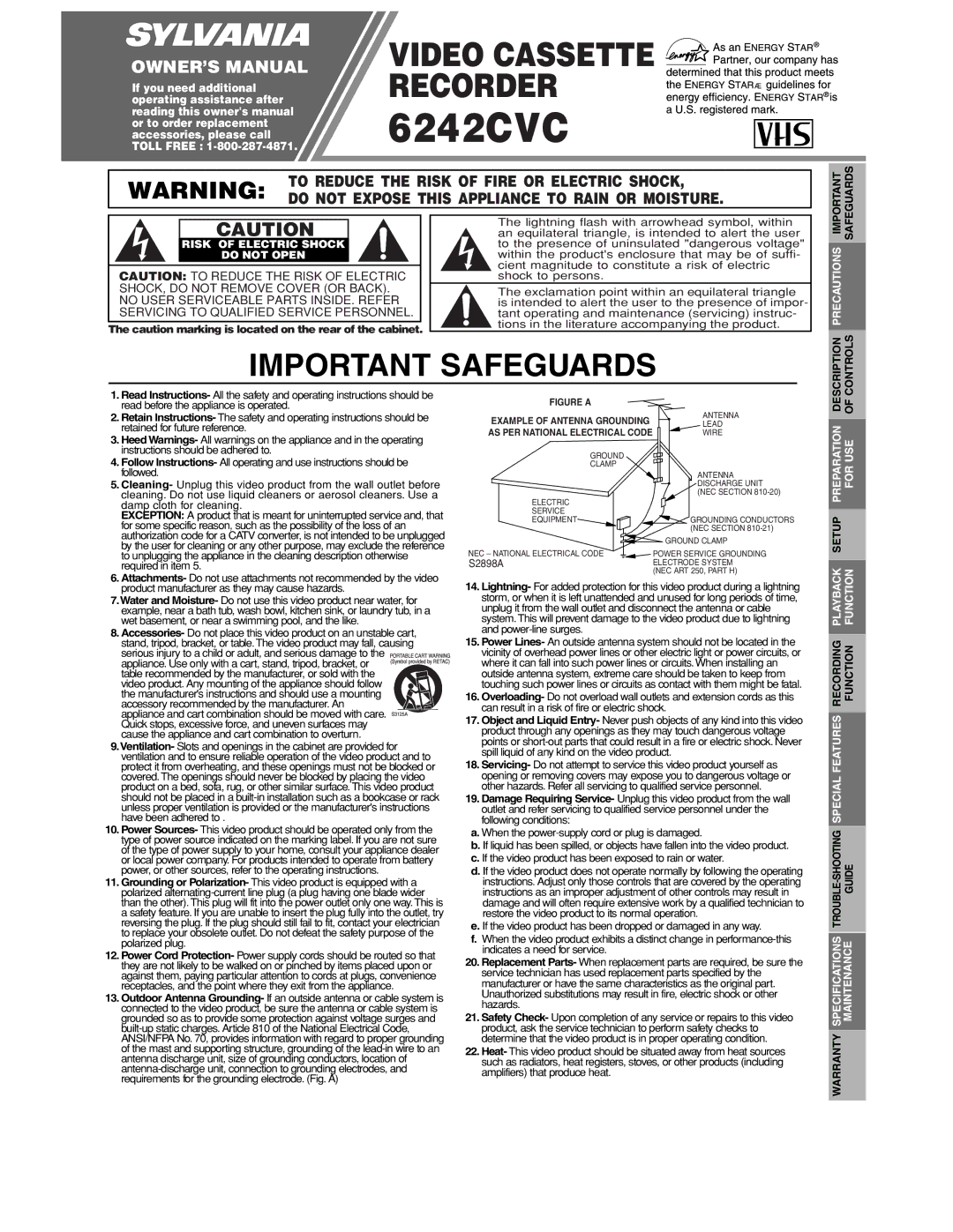 Sylvania 6242CVC owner manual 