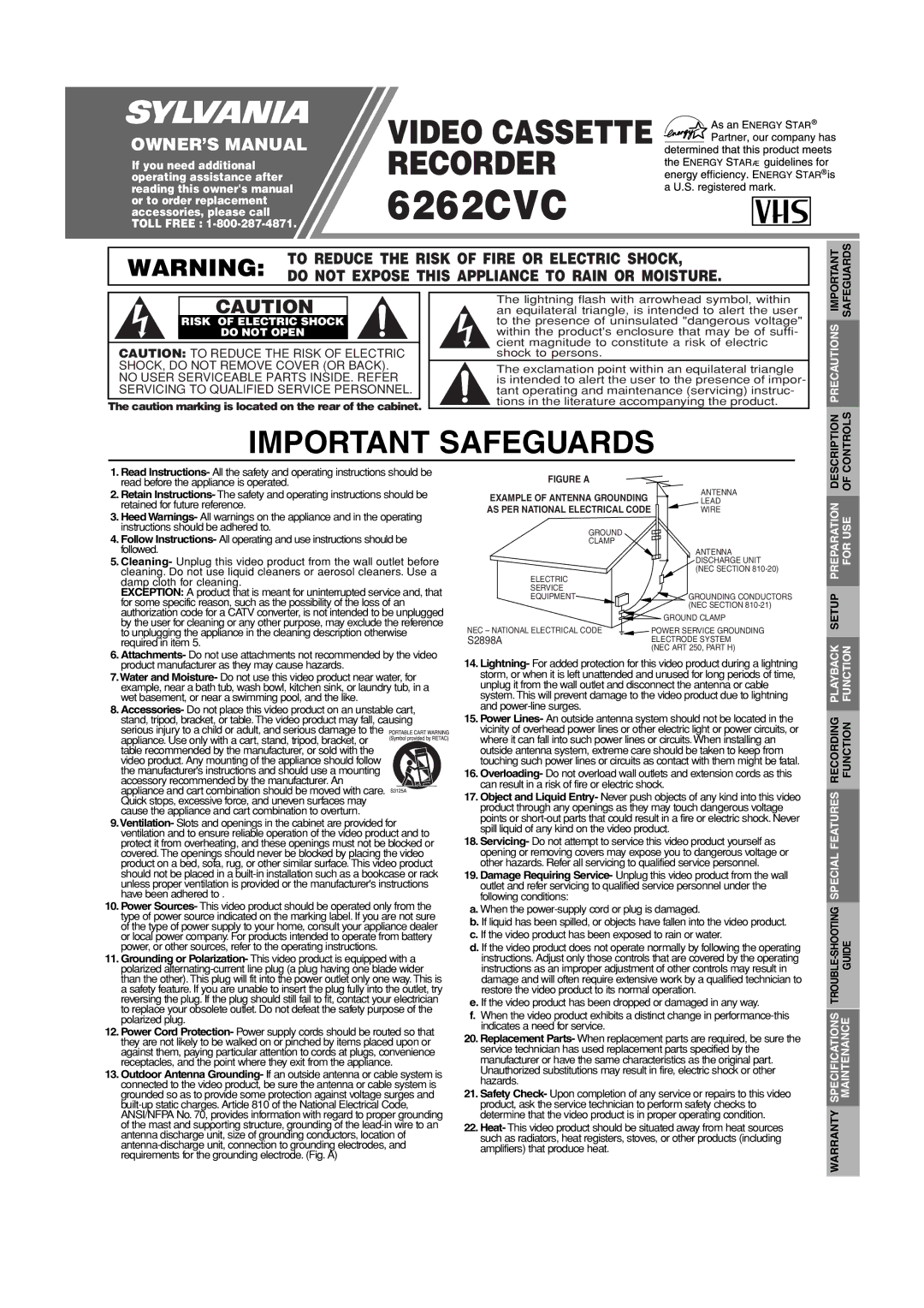 Sylvania 6262CVC owner manual 