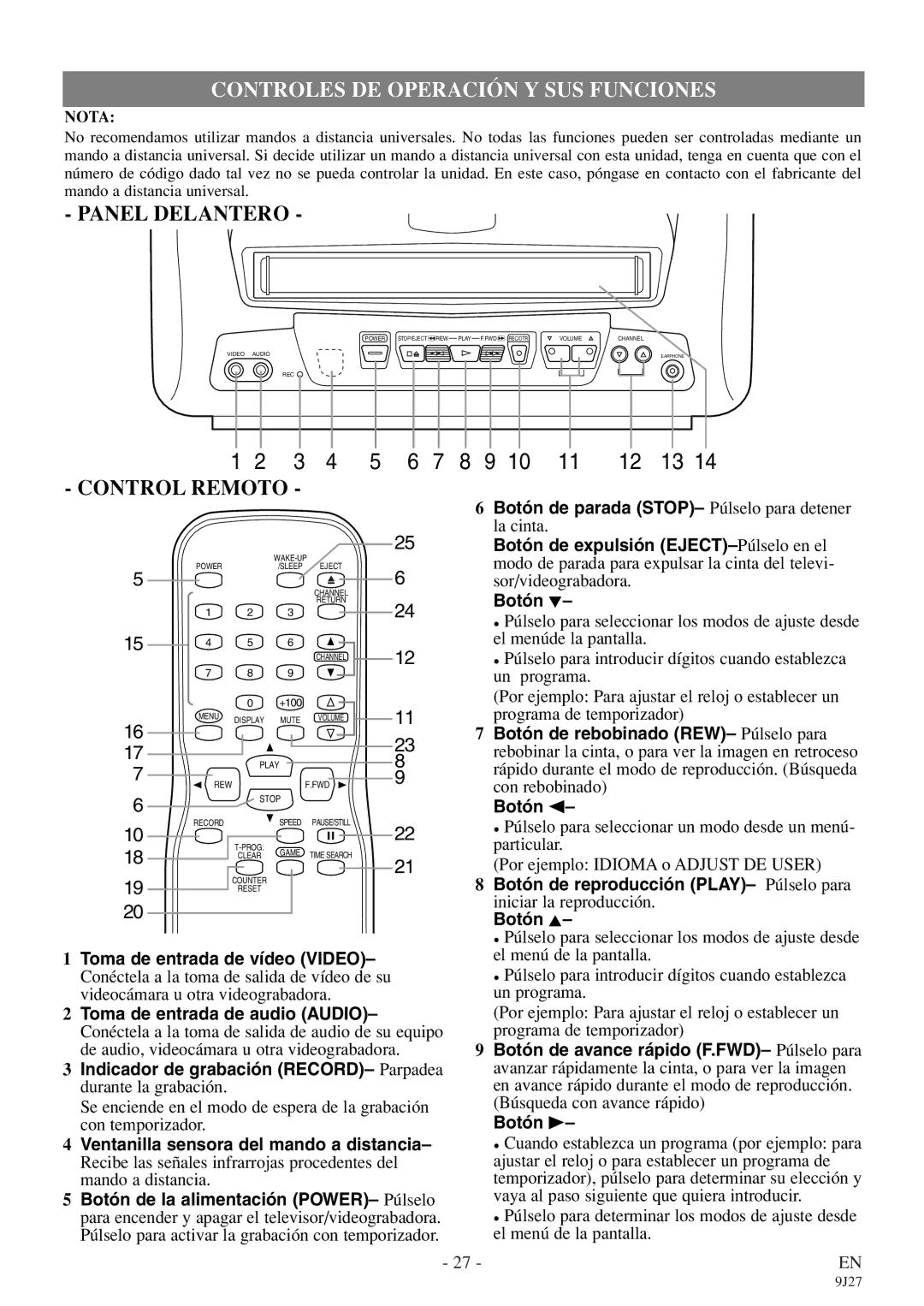 Sylvania 6309CE owner manual Controles DE Operación Y SUS Funciones, Iniciar la reproducción 