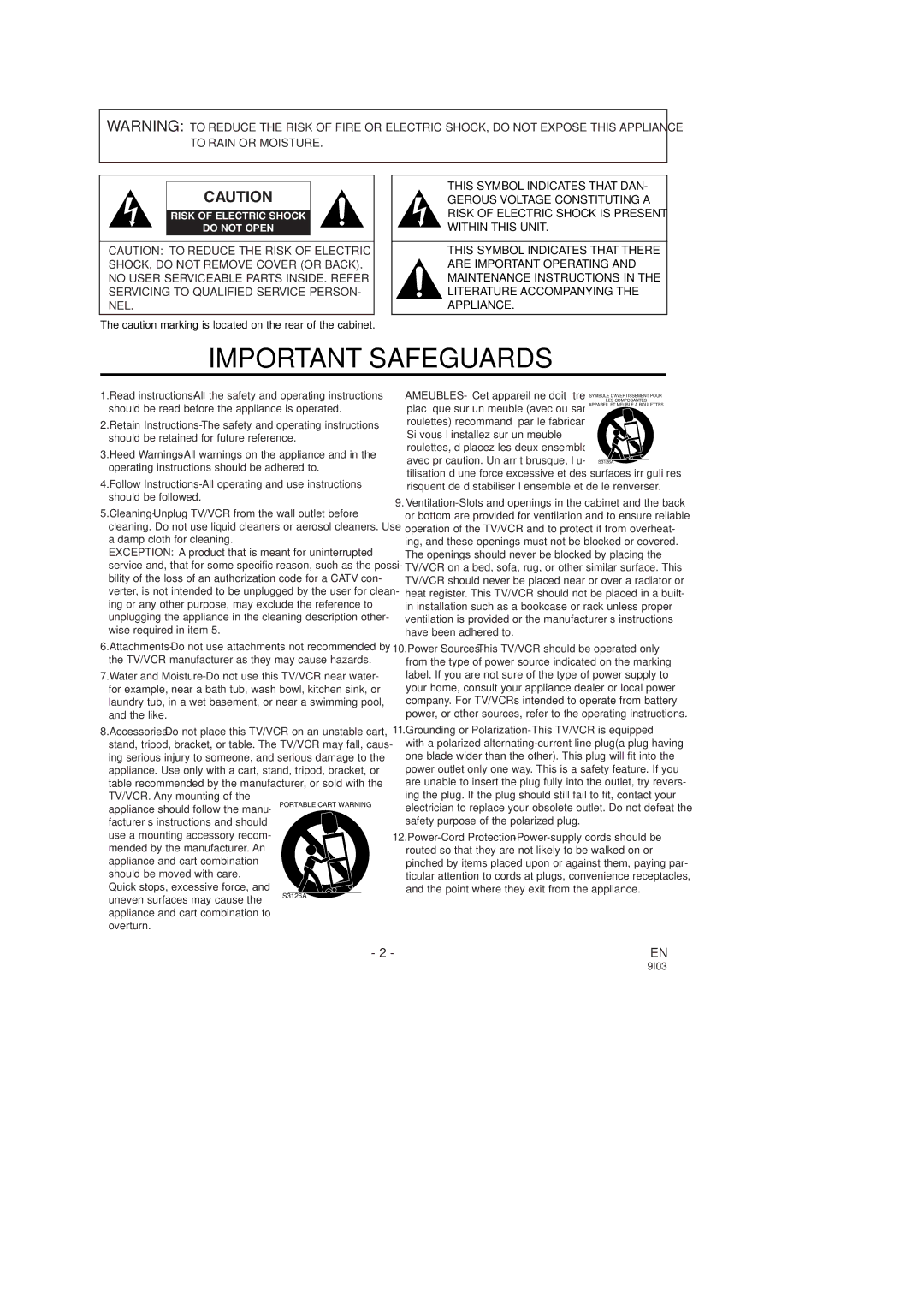 Sylvania 6313CD 6319CD, 6313CD, 6319CD owner manual Important Safeguards 