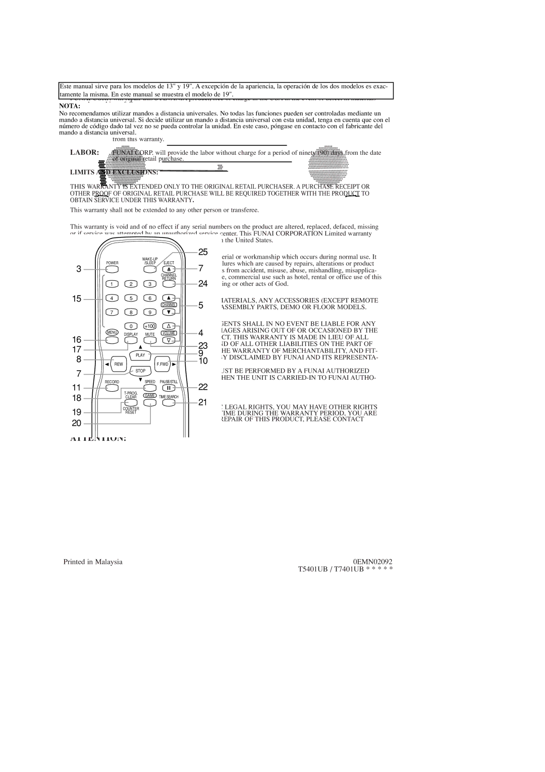 Sylvania 6313CD 6319CD, 6313CD, 6319CD owner manual Duration, Tel, Please do not Ship Your Unit to the Teterboro Address 