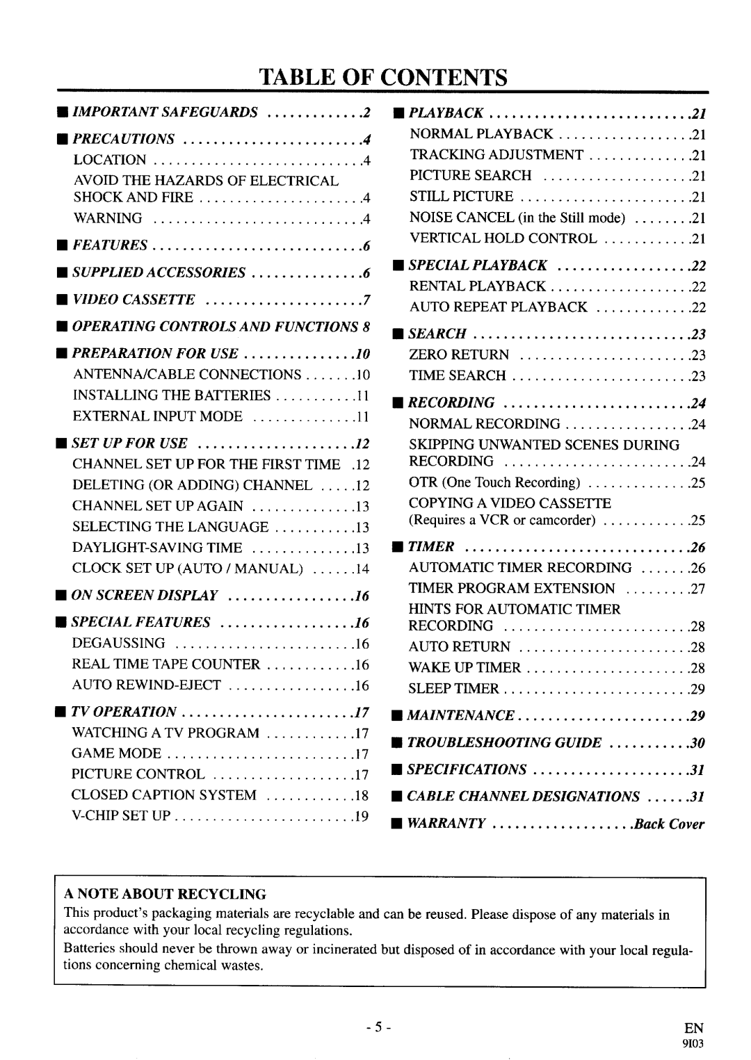 Sylvania 6319CA manual 