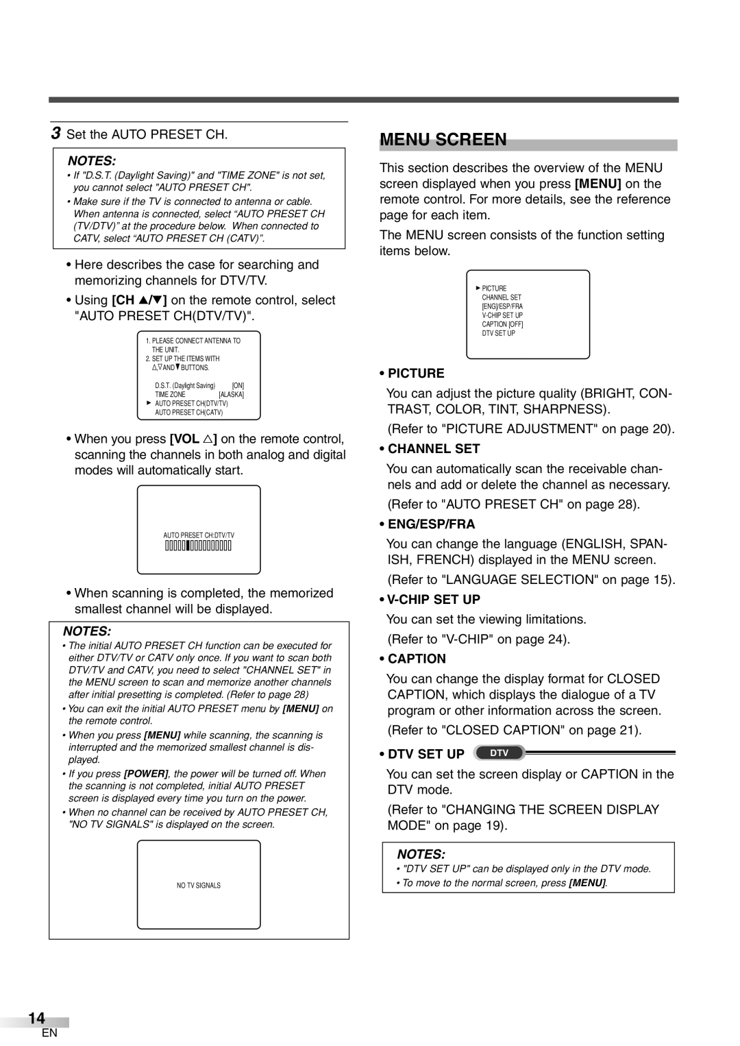 Sylvania 6427GFF owner manual Menu Screen 