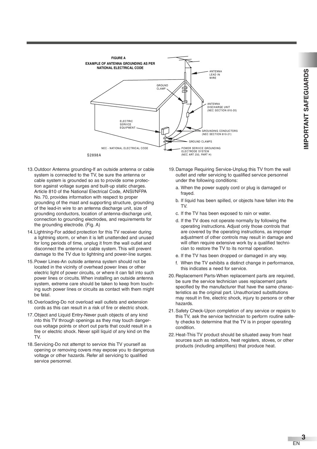 Sylvania 6427GFF owner manual Important Safeguards, Figure a 