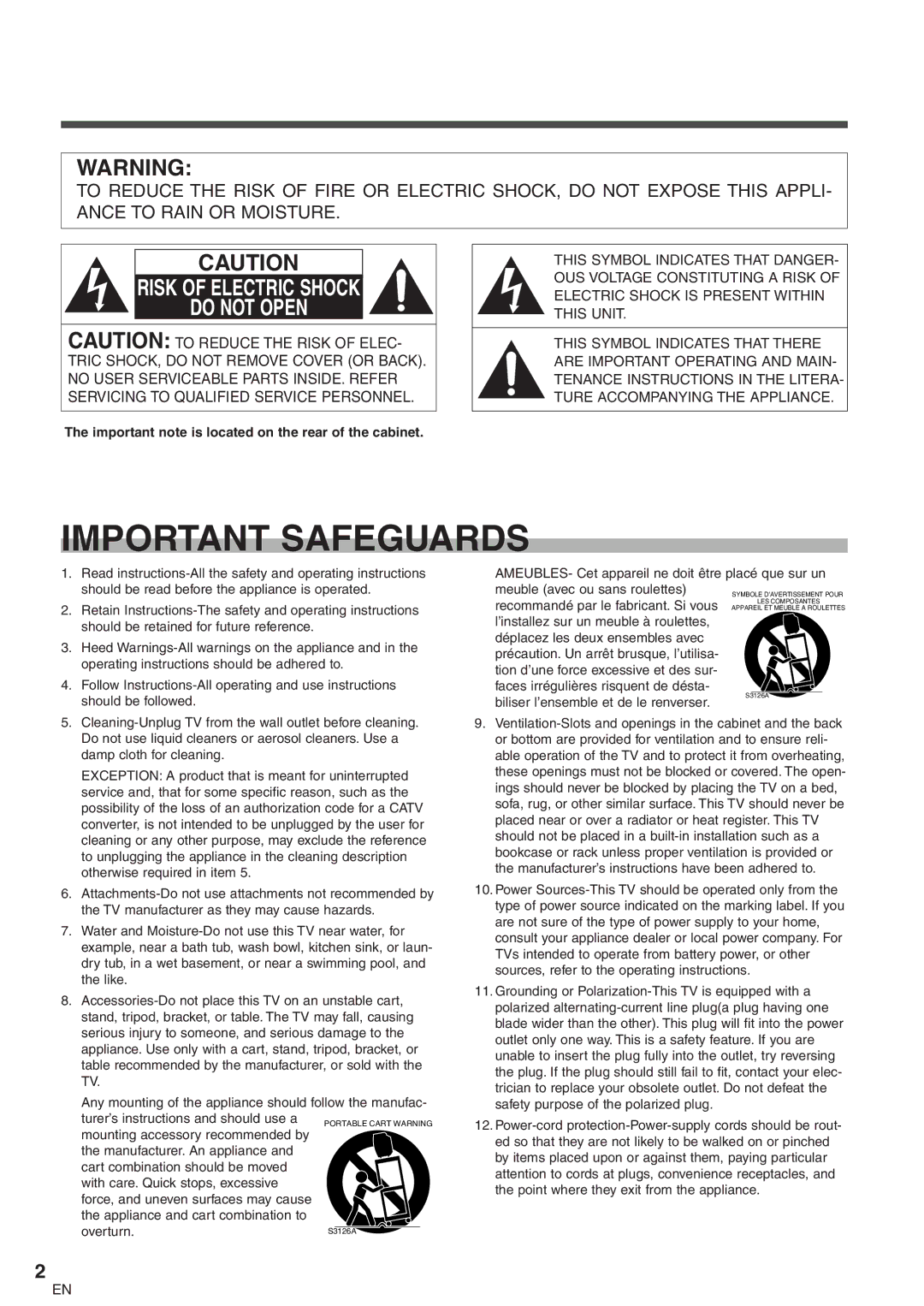 Sylvania 6427GFG A owner manual Important Safeguards 