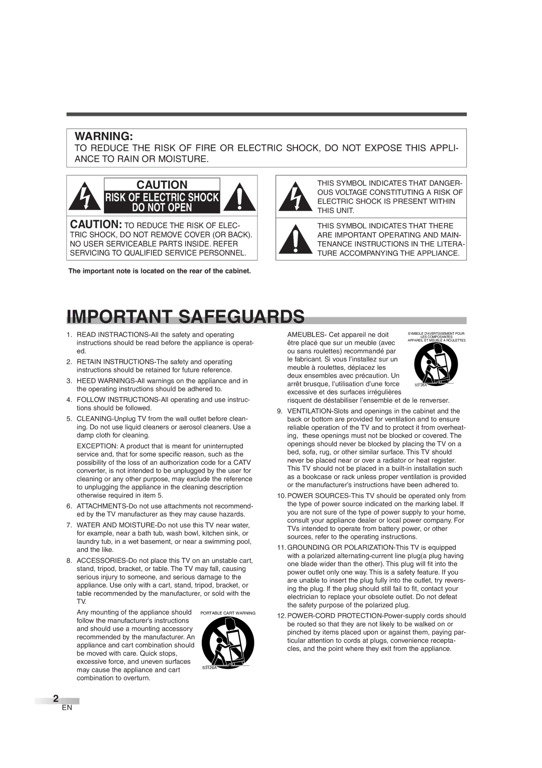 Sylvania 6427GG owner manual Important Safeguards 