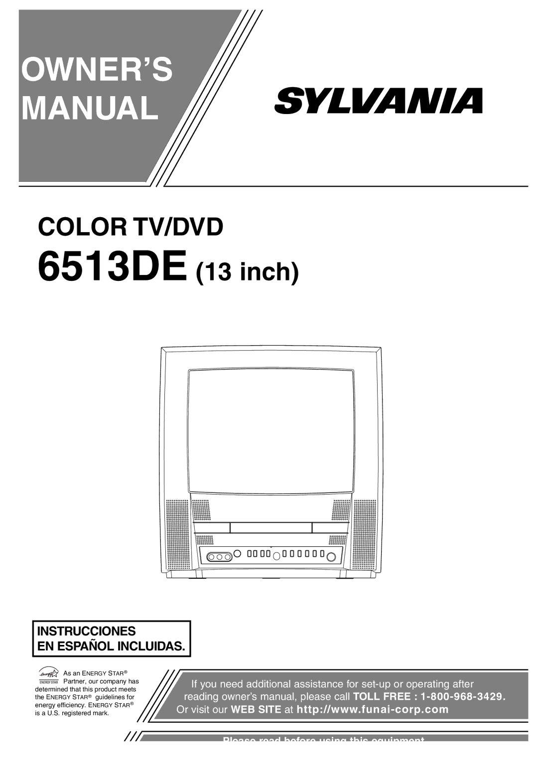 Sylvania 6513DE owner manual OWNER’S Manual 