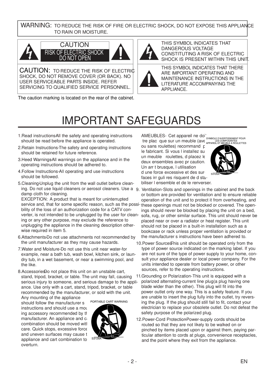 Sylvania 6513DF owner manual Important Safeguards 