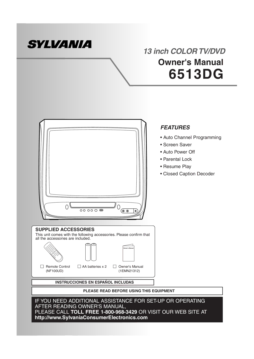 Sylvania 6513DG owner manual 