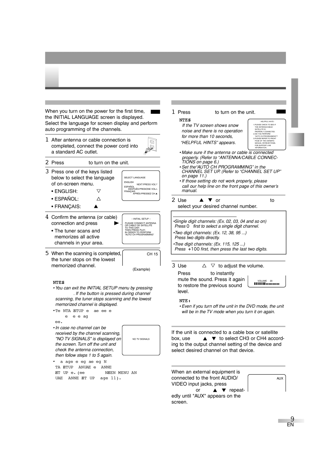 Sylvania 6513DG owner manual TV Operation and Settings, Initial SET UP, Watching a TV Program 