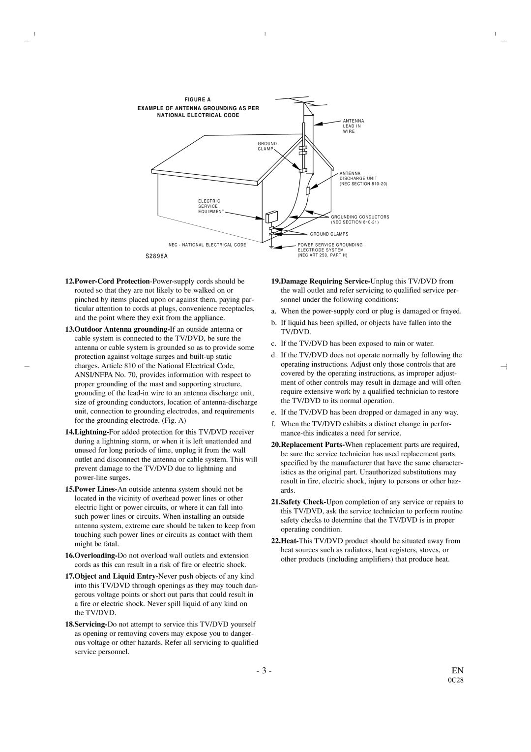 Sylvania 6519DA owner manual S2 8 9 8 a 