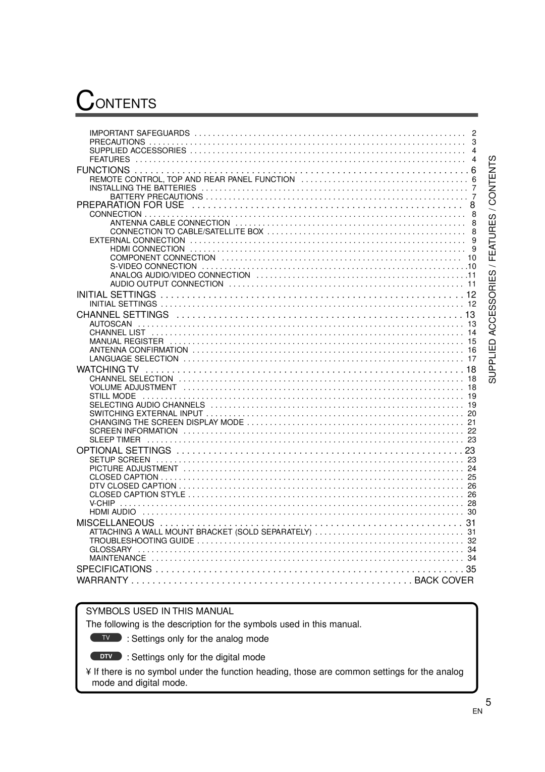 Sylvania 6626LCT owner manual Contents 