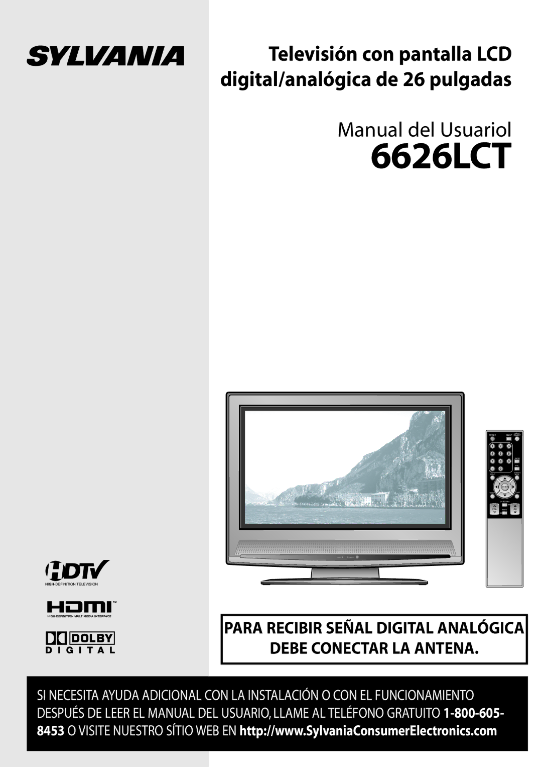 Sylvania 6626LCT owner manual Debe Conectar LA Antena, Para Recibir Señal Digital Analógica 