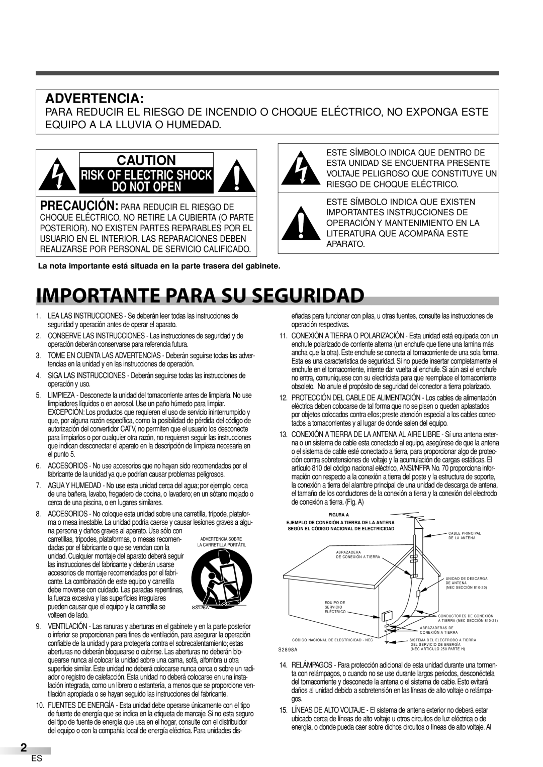 Sylvania 6626LCT owner manual Importante Para SU Seguridad 