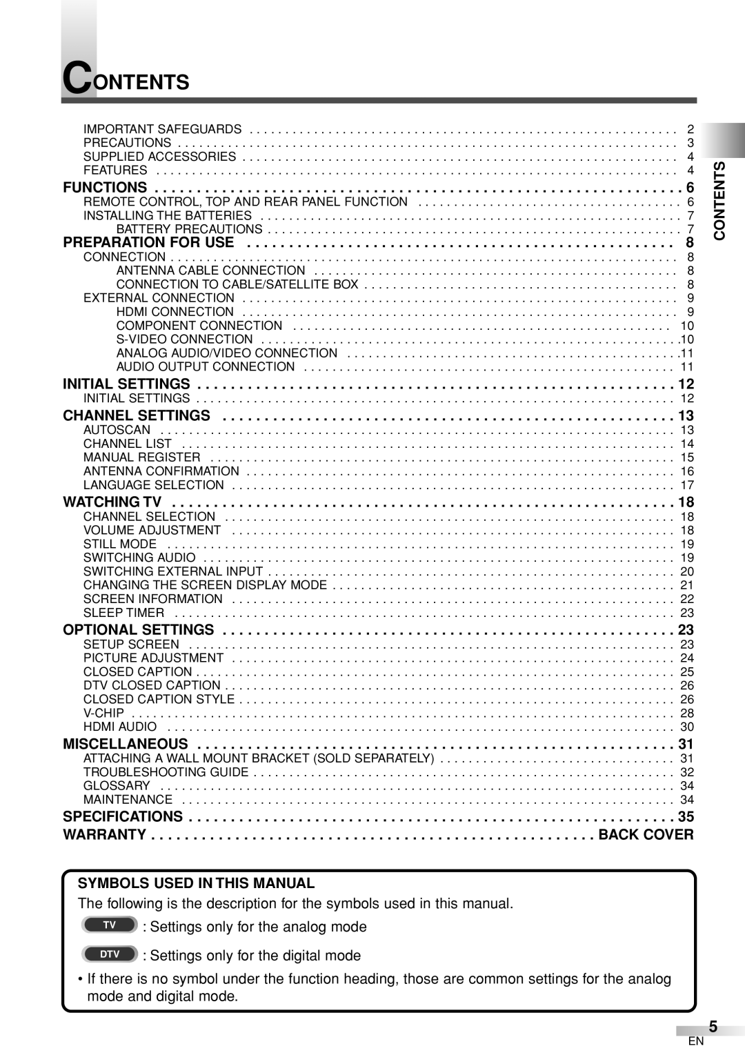 Sylvania 6626LCT owner manual Contents 