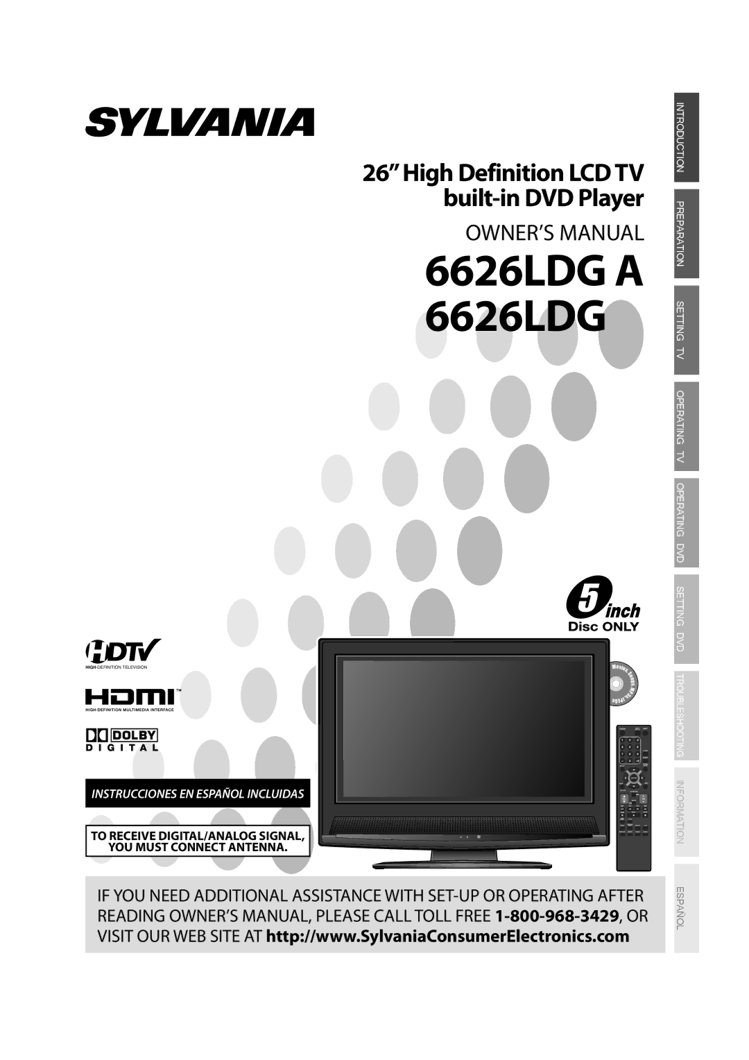 Sylvania owner manual 6626LDG a 6626LDG 