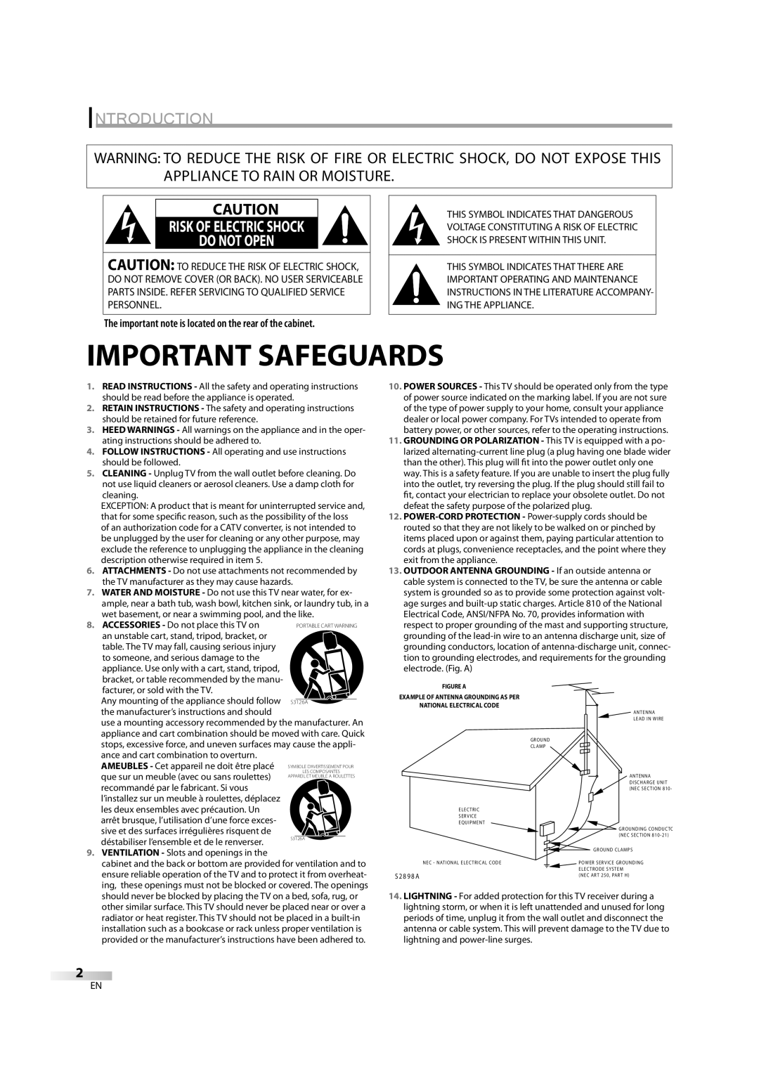 Sylvania 6626LDG owner manual Introduction, Important note is located on the rear of the cabinet 