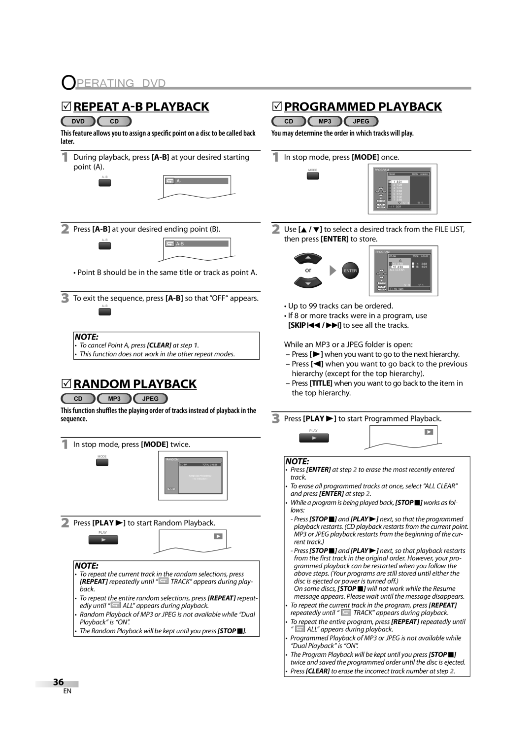 Sylvania 6626LDG owner manual 5REPEAT AB Playback, 5RANDOM Playback, Later 