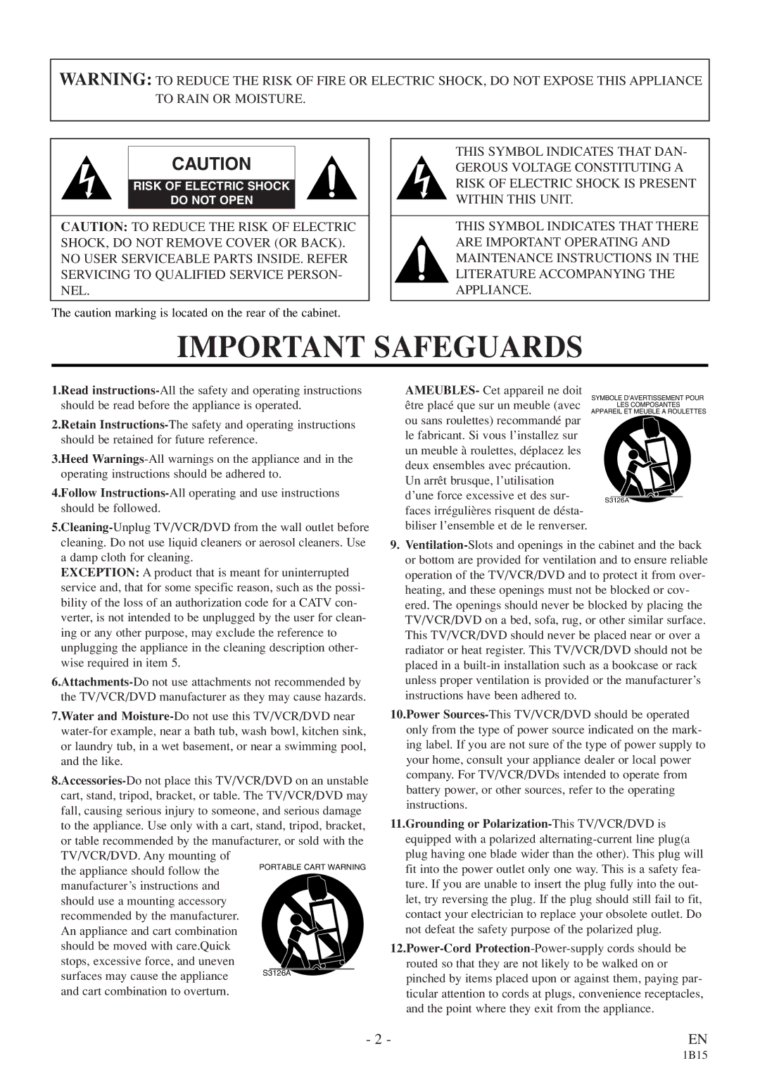 Sylvania 6719DES owner manual Important Safeguards 