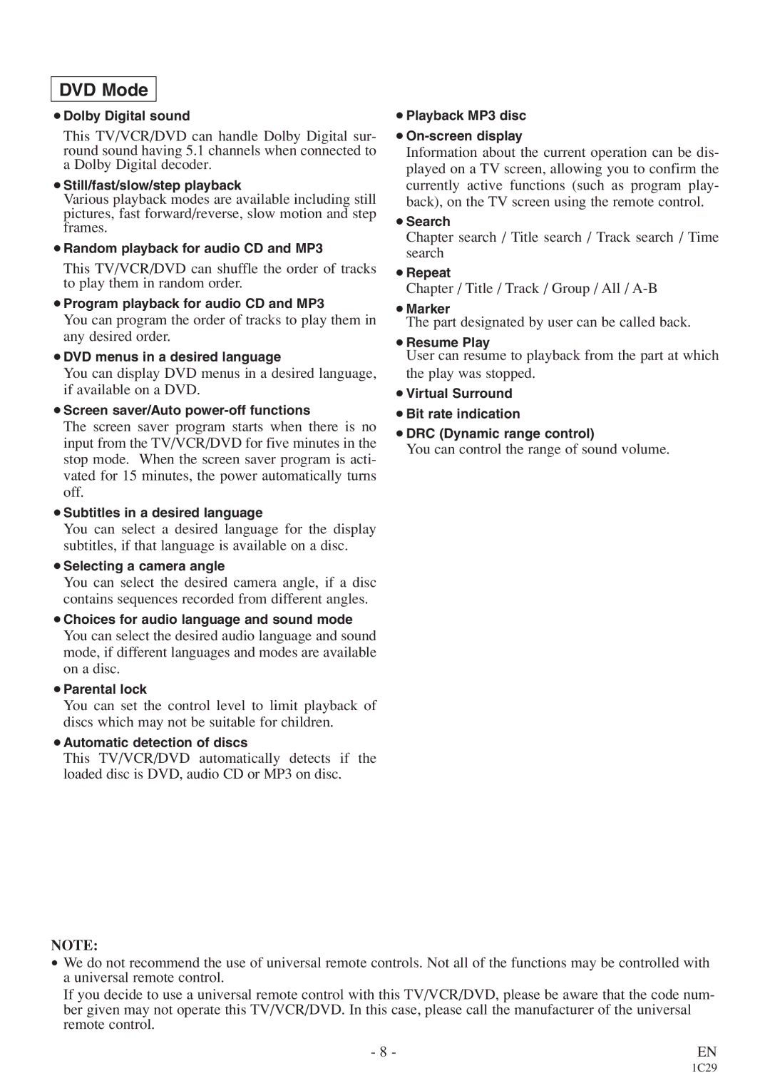 Sylvania 6719DES owner manual DVD Mode 