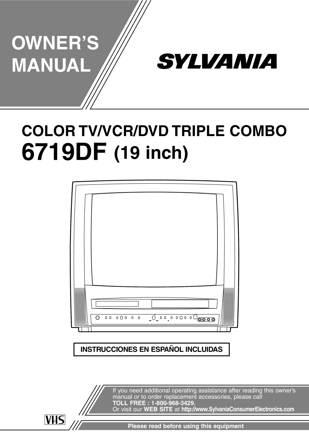 Sylvania 6719DF owner manual OWNER’S Manual 