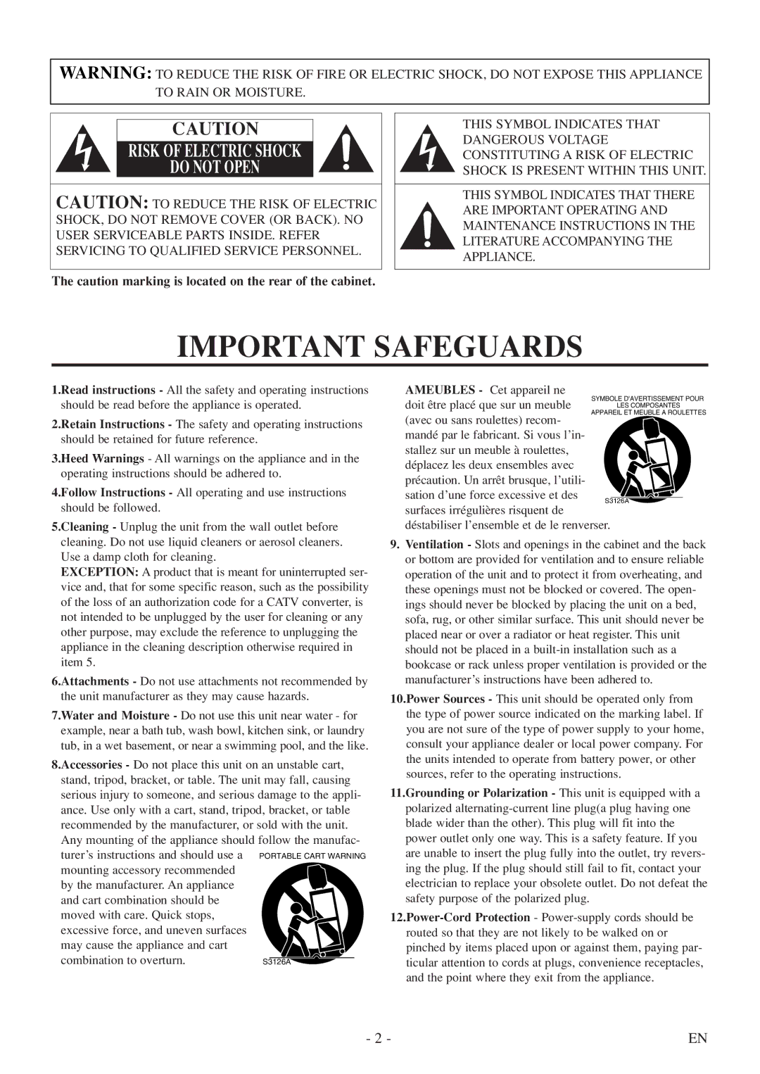 Sylvania 6719DF owner manual Important Safeguards 