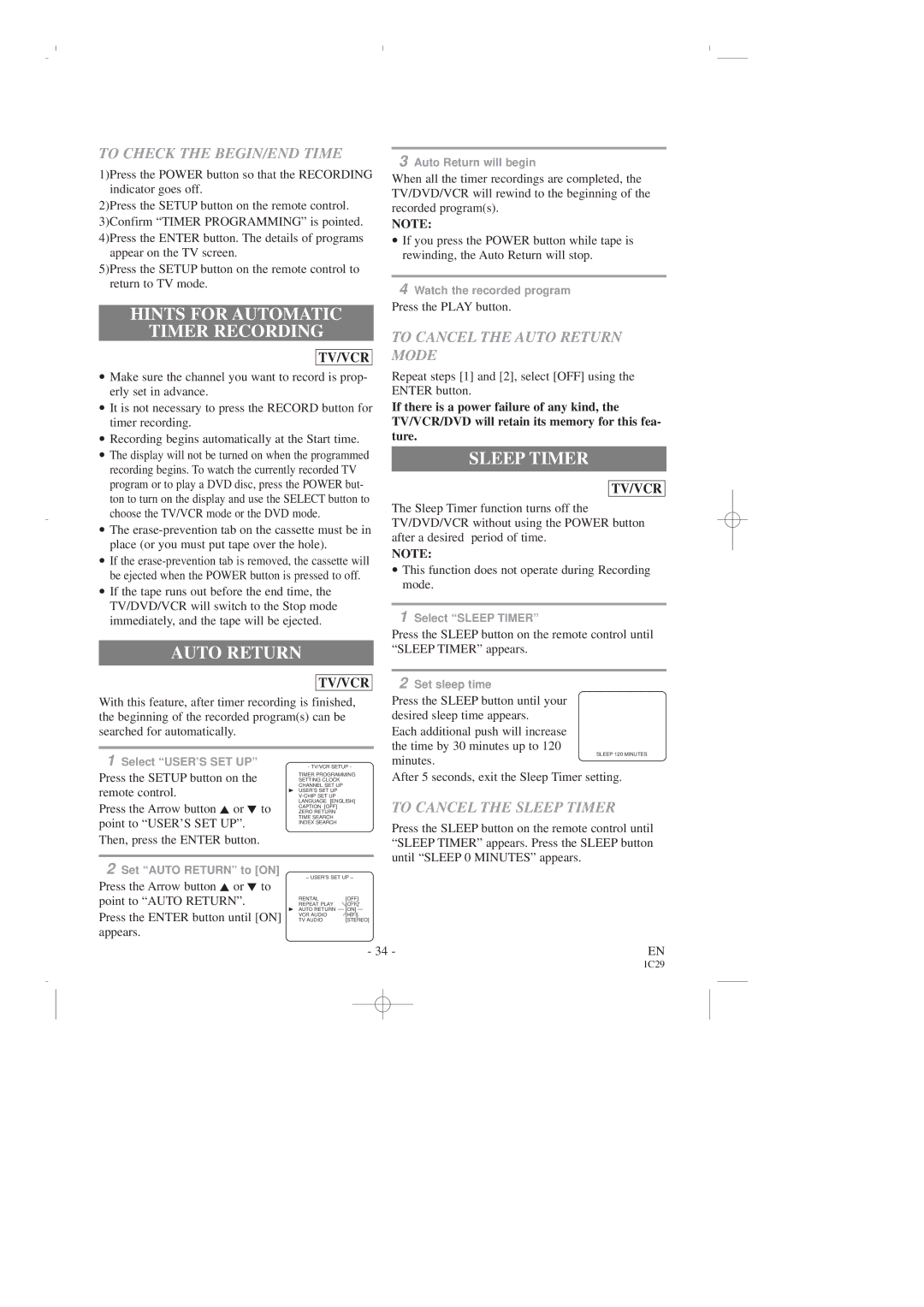 Sylvania 6720FDD owner manual Sleep Timer, To Check the BEGIN/END Time 