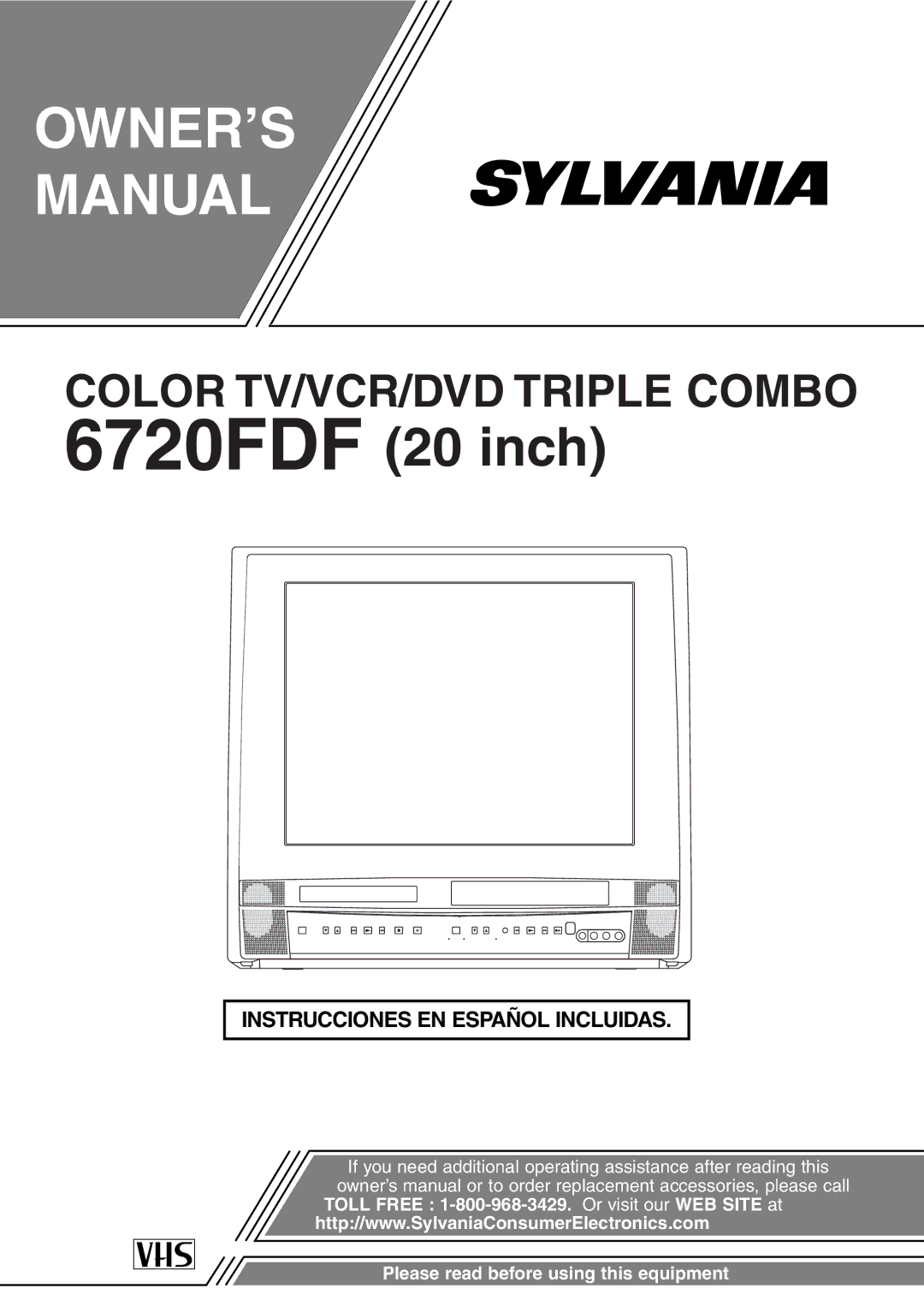 Sylvania 6720FDF owner manual OWNER’S Manual 