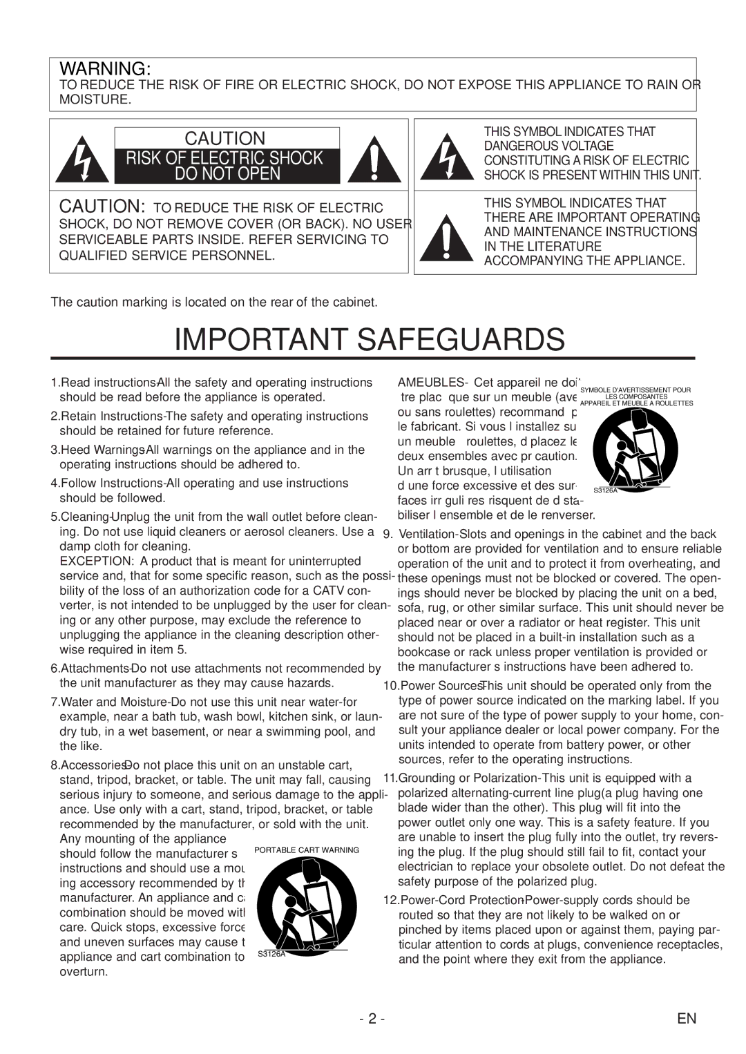 Sylvania 6720FDF owner manual Important Safeguards 