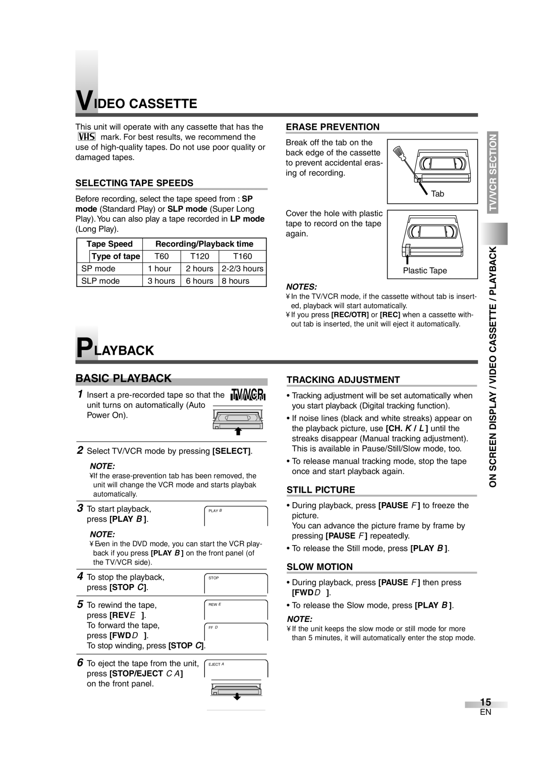 Sylvania 6720FDG owner manual Video Cassette, Basic Playback 