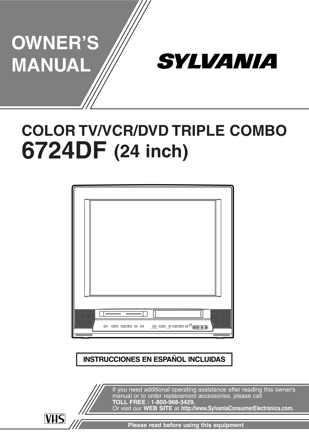 Sylvania 6724DF owner manual OWNER’S Manual 