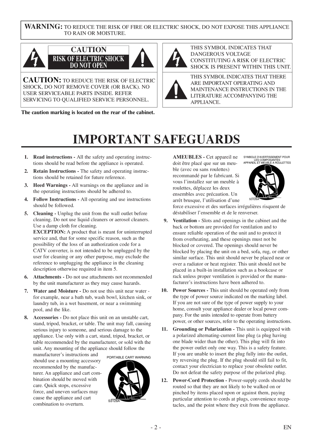 Sylvania 6724DF owner manual Important Safeguards 