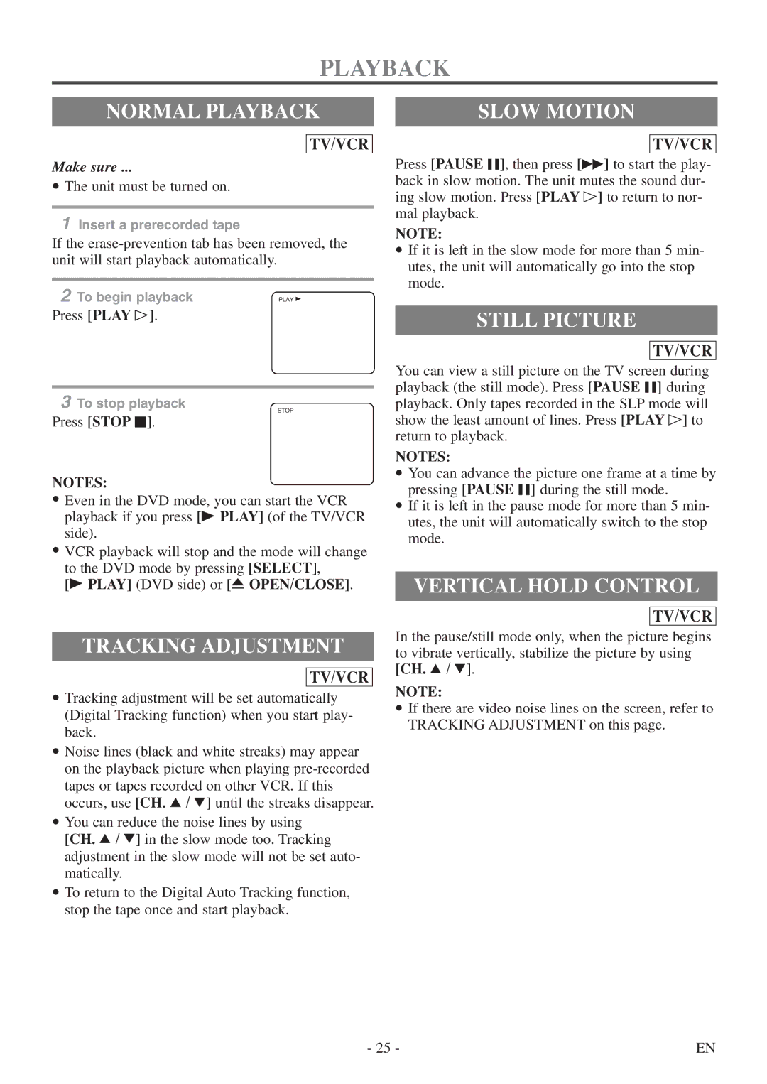 Sylvania 6724DF owner manual Playback 