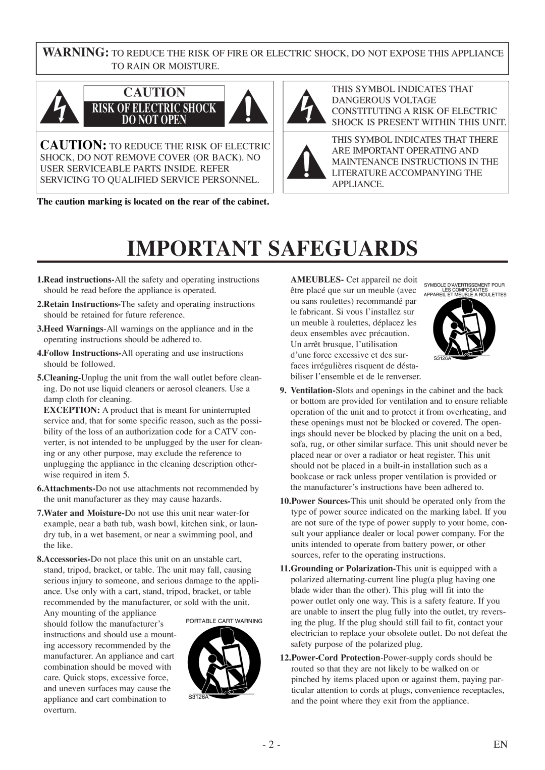 Sylvania 6724FDF owner manual Important Safeguards 