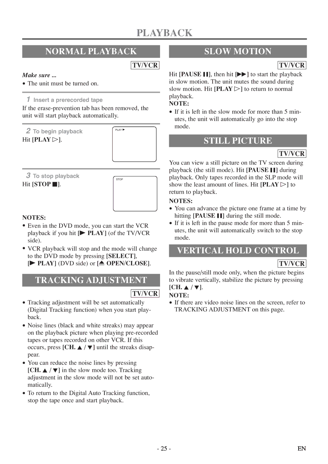 Sylvania 6724FDF owner manual Playback 