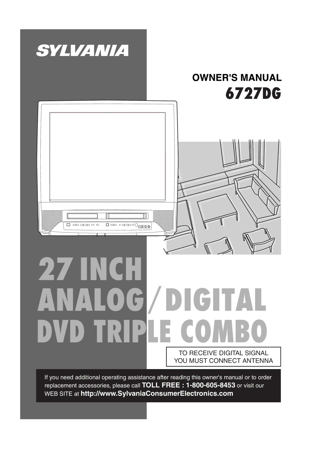 Sylvania 6727DG owner manual To Receive Digital Signal YOU Must Connect Antenna 