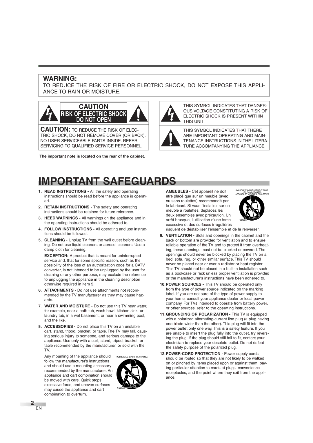 Sylvania 6727DG owner manual Important Safeguards 