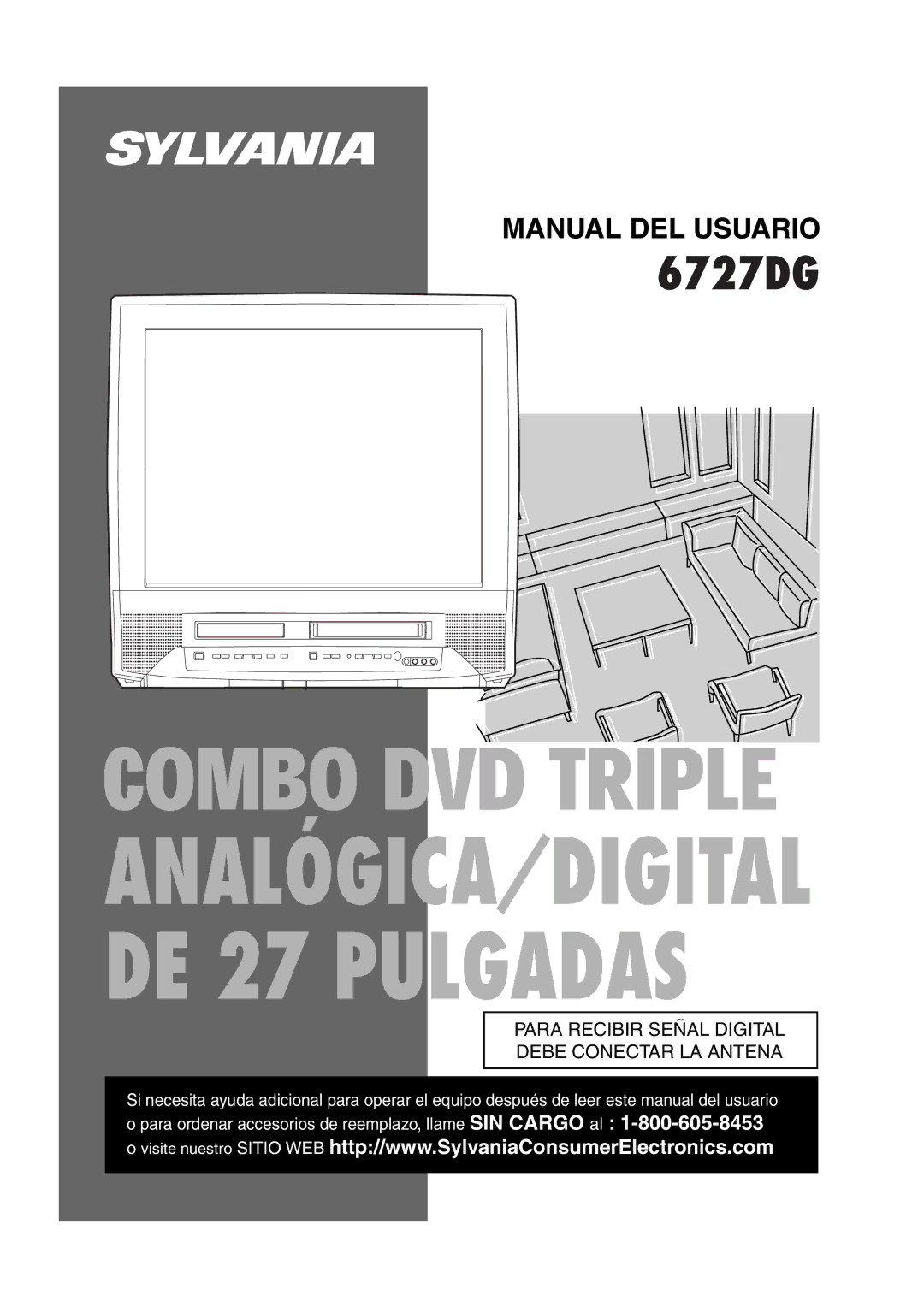 Sylvania 6727DG owner manual Para Recibir Señal Digital Debe Conectar LA Antena 