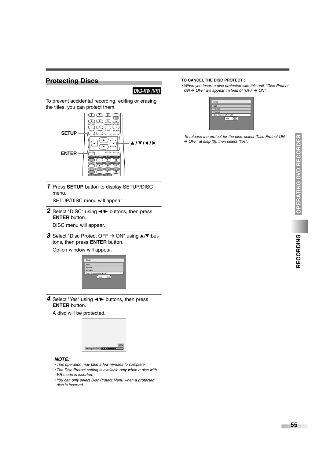 Sylvania 6727FRE owner manual Protecting Discs, Dvd-Rw Vr 