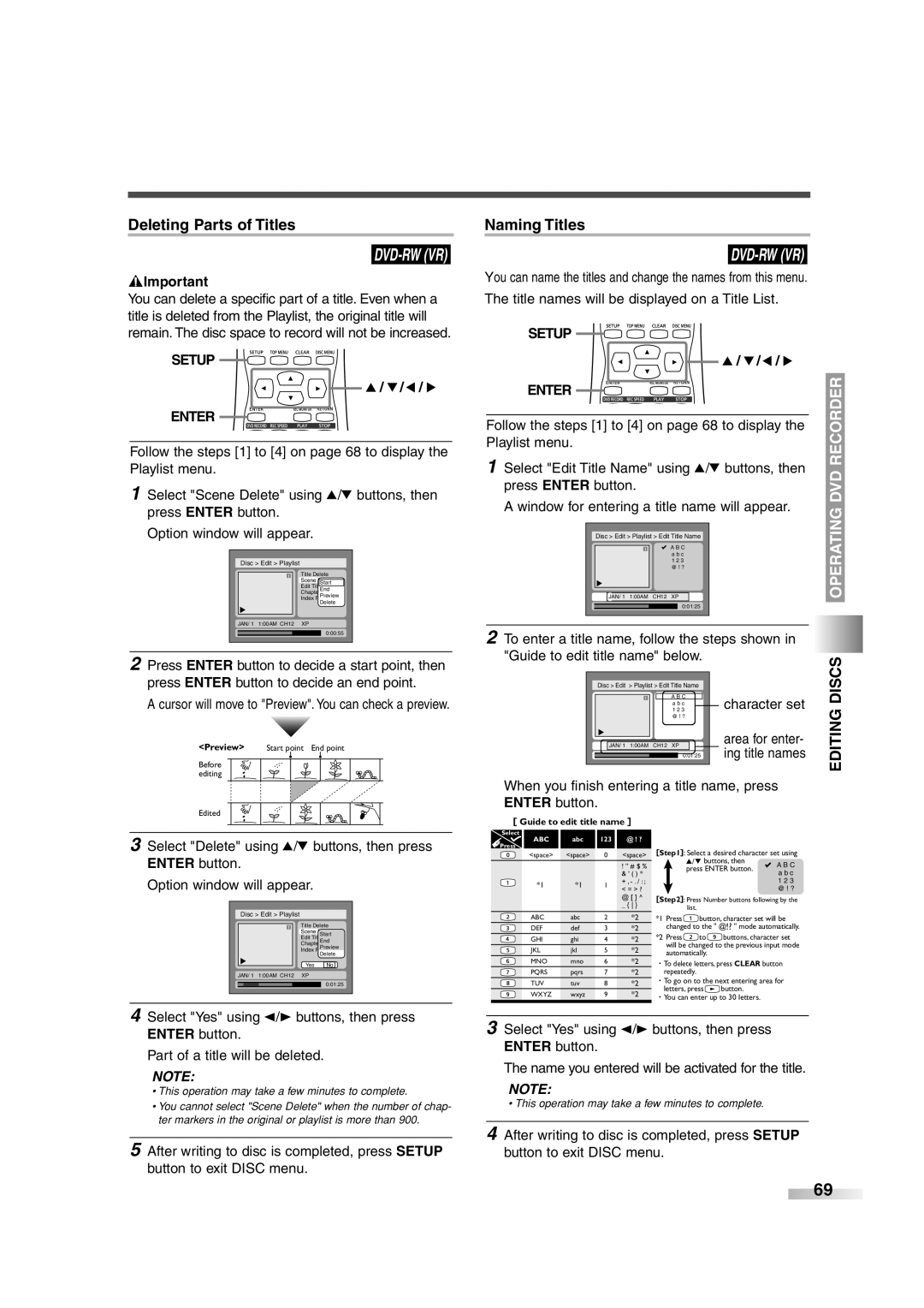 Sylvania 6727FRE owner manual You can name the titles and change the names from this menu 